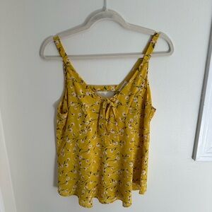 Yellow floral tank blouse